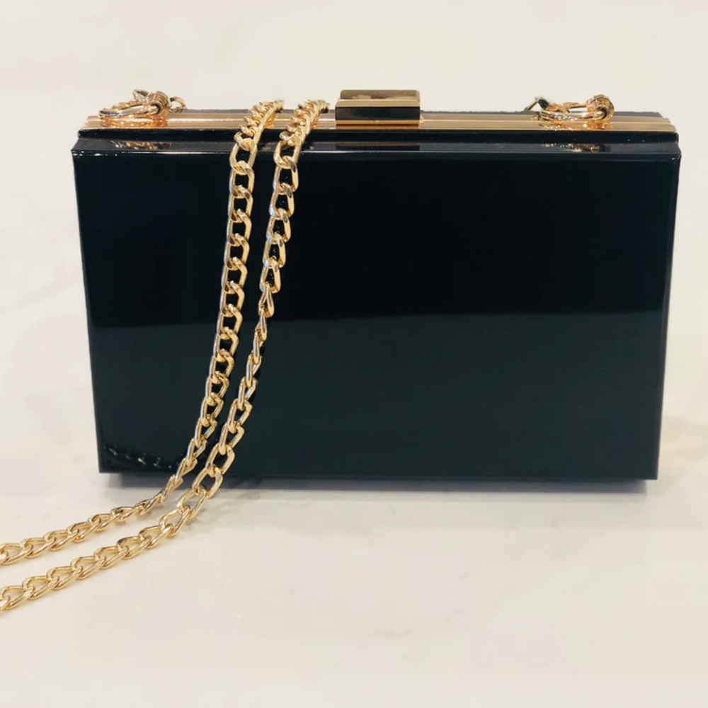 🆕 Black Acrylic Crossbody/ Clutch
